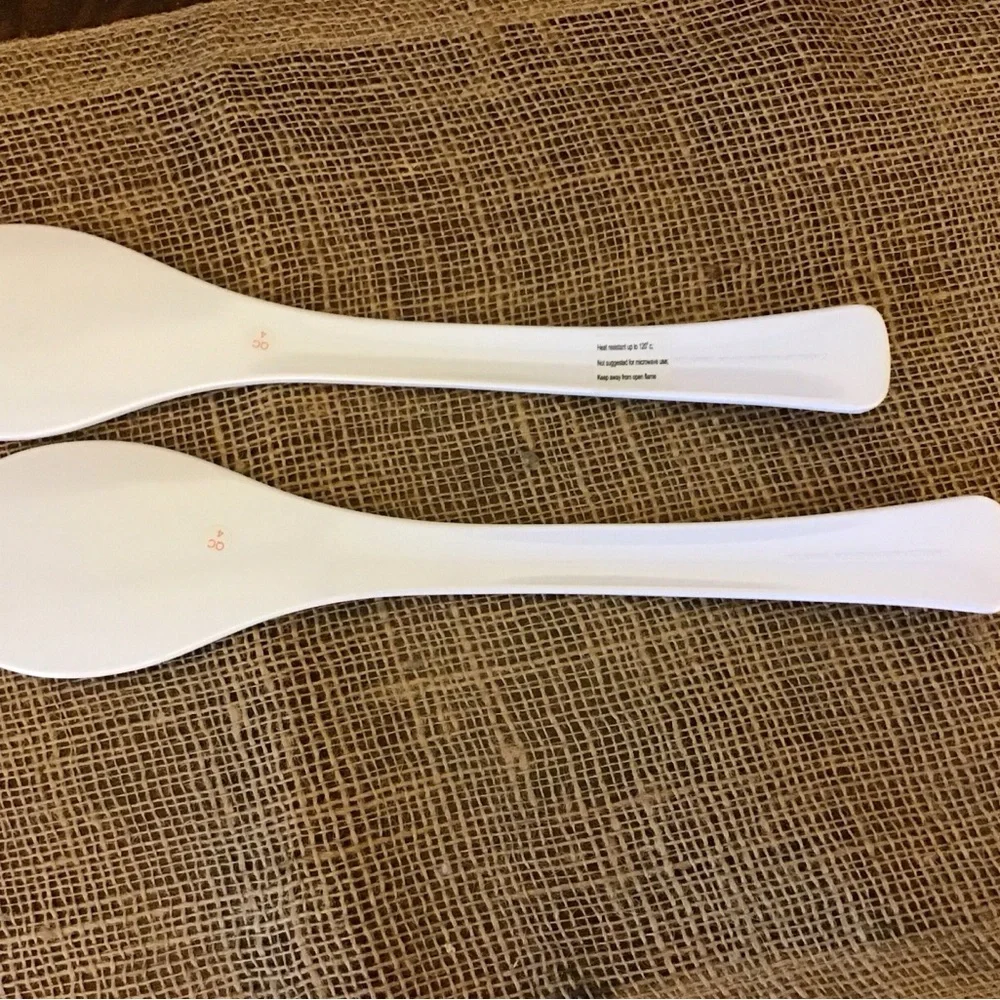 Two French Bull High-grade Melamine Serving Spoons. Fun retro MCM Vibe.